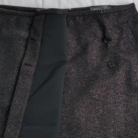 Banana Republic size 12 Metallic Tweed Wrap Skirt in Black and Gold, NEW - Picture 6 of 11